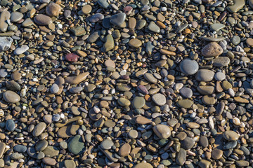 Sea pebble beach, texture, background