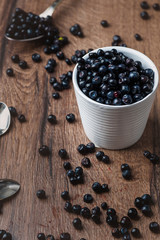 blueberries background. blueberries are scattered