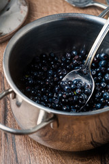 blueberries background. blueberries are scattered