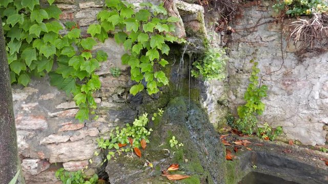 rustic fountain at Balchik Palace in Bulgaria
