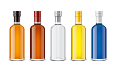 Mockup bottles of alcoholic beverages