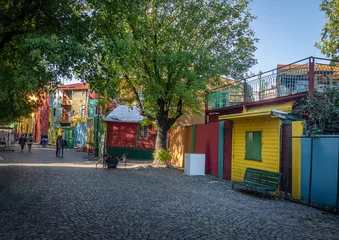 Fototapete Rund Colorful Caminito Street in La Boca neighborhood - Buenos Aires, Argentina © diegograndi