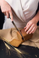 bread cereals bakery hands, the woman - 209360717