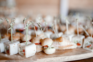 Catering service. Restaurant food table with snack delicious dining