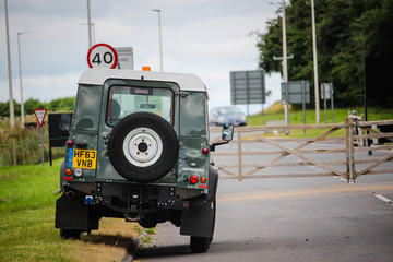 A Landrover parked in a street in London