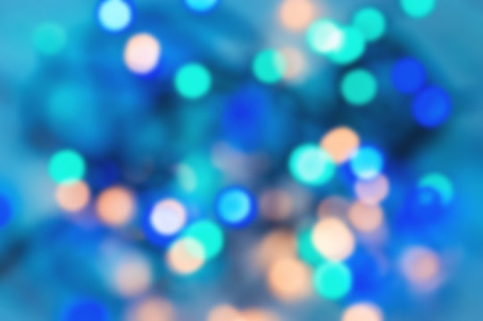 Background with blurred christmas lights. Bokeh effect