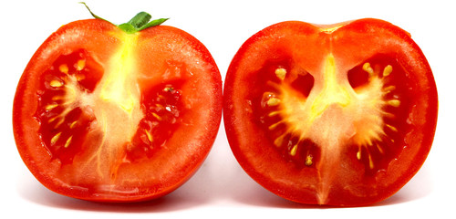 geschnittene Tomate sehr guter Kontrast