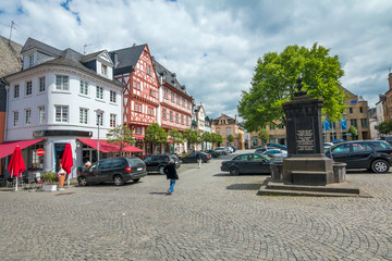 city center of famous popular Wine Village of Boppard at Rhine River,middle Rhine Valley, Germany
