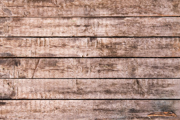 Wooden background of old shabby vintage boards. Broun wood panel of six horizontal boards.