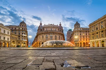 Foto op Plexiglas Piazza De Ferrari-plein in Genua, Italië © bbsferrari