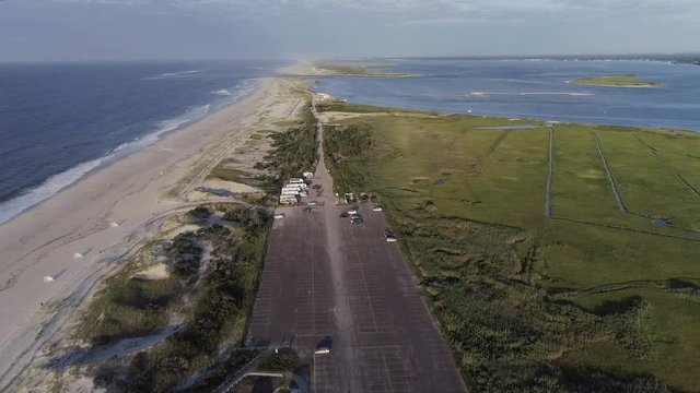 Flying Towards Moriches Bay in Westhampton New York 
