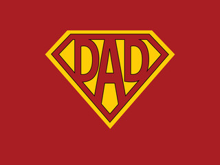 Super dad - Father's day concept . Greeting card design background. Vector illustration