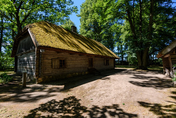 Fototapeta na wymiar details of old wooden building in latvian countryside