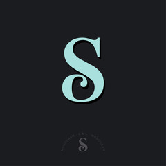 S and C combined letters, the initial of beautiful letters. Classic style. Monochrome option.