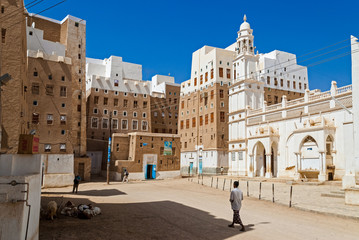 Multi-storey traditional buildings made of mud in Shibam, Yemen