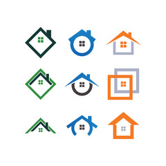 Real estate house logo icon design template