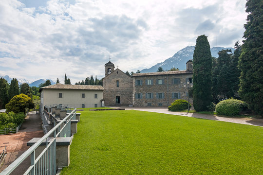 Church of Santa Maria di Piona, Italy. The Piona Priory is a religious complex on the Lecco bank of Lake Como in the territory of the municipality of Colico, northern Italy.