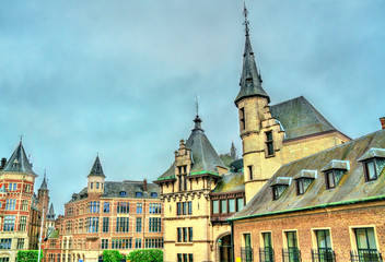 Historic buildings in the old town of Antwerp, Belgium