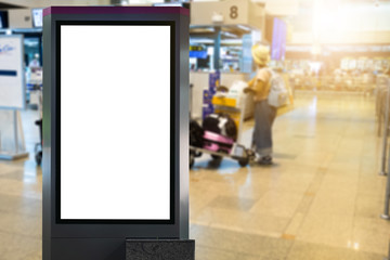 blank advertising billboard at airport.