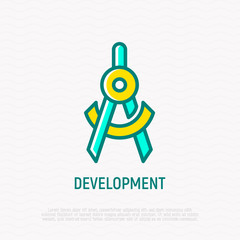 Development symbol thin line icon. Modern vector illustration.