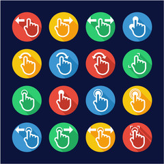 Touch Screen Icons Flat Design Circle