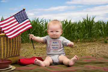 Make America Great Baby with Patriotic Flag