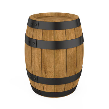 Wooden Barrel Isolated