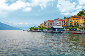 Fototapeta na wymiar beautiful Lago di Como - panorama of Bellagio town. North of Italy, Lombardy