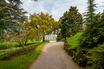 Villa Melzi and its gardens near Bellagio at the famous Italian lake Como in May