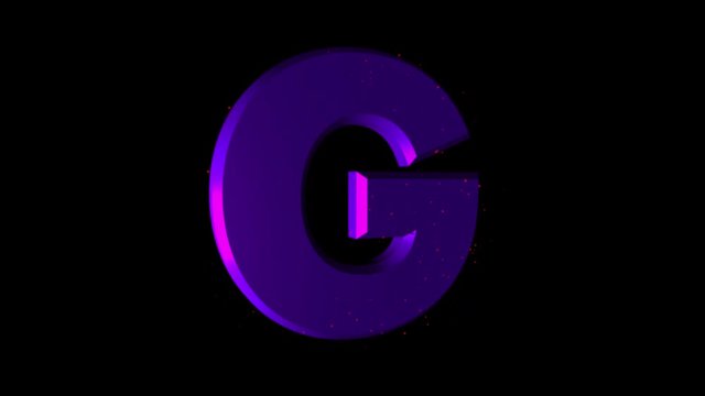 Rotating Roman Letter &ldquo;G&rdquo;. Animated icon with alpha channel
