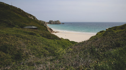 Porthcurno beach Cornwall England