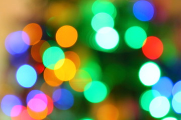 Blurred background of Christmas garlands. Texture.