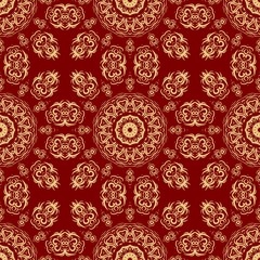 Decorative floral ornament. seamless pattern. vector illustration. Tribal Ethnic Arabic, Indian, motif. for interior design, wallpaper.