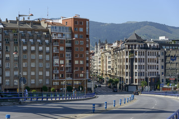 Bilbao streets near Guggenheim museum main entrance