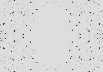 Abstract polygonal geometric shape with connection structure style