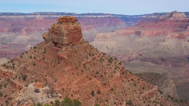 Bottom Up Panorama Of The Amazing Biggest Monumental Rocks Of The Grand Canyon