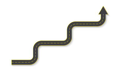 Abstract business infographics in the form of an automobile road with road markings. EPS 10.