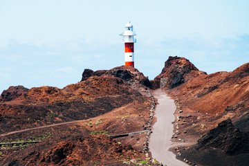 Old the Punta de Teno Lighthouse in Tenerife island, Canary Island