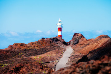 Old the Punta de Teno Lighthouse in Tenerife island, Canary Island