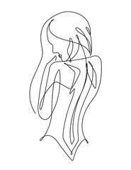Female Figure Continuous Vector Line Art 2
