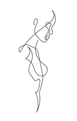 Female Figure Continuous Vector Line Art 3