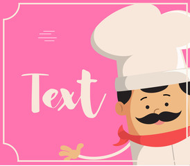 Cartoon Chef template Flat Vector Illustration Design