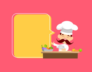 Cartoon Chef class Flat Vector Illustration Design