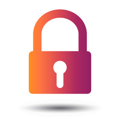 Lock Symbol - Flat Icon For Apps And Websites - Retro Hipster Vector Illustration - Isolated On White Background