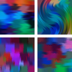 Set with colorful abstract blurred backgrounds. Vector illustration. Modern geometrical backdrop. Abstract template.