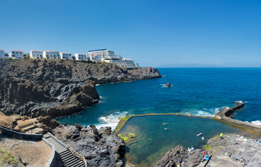 Charco del Tancon - natural basin near Los Gigantes in Puerto de Santiago. Tenerife Island, Canary
