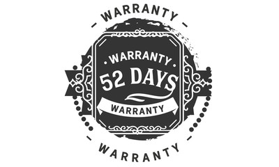 52 days warranty icon stamp