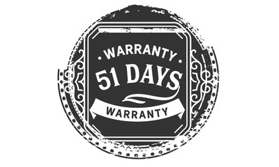51 days warranty icon stamp