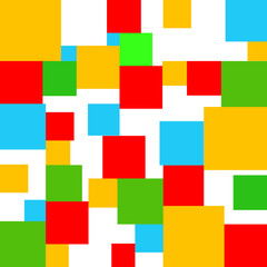 Seamless pattern. Yellow, red, white, blue and green squares.