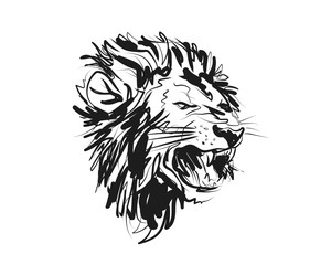 Vector sketch lion head